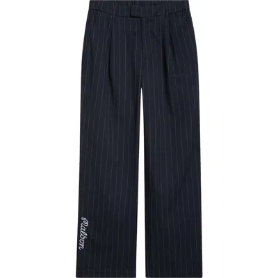 Malbon Golf Emmett Pleated Straight Leg Pants In Blue