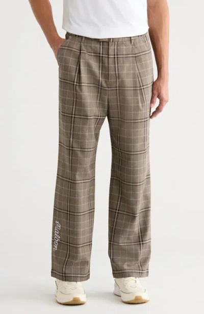 Malbon Golf Emmett Pleated Straight Leg Pants In Multi