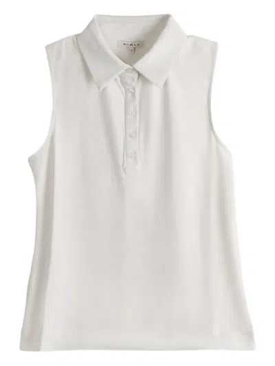 Malbon Golf Evergreen Claudia Polo Top In White