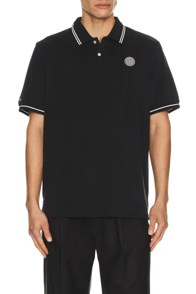 Malbon Golf Fairway Applique Pique Polo In Black