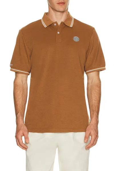 Malbon Golf Fairway Applique Pique Polo In Brown