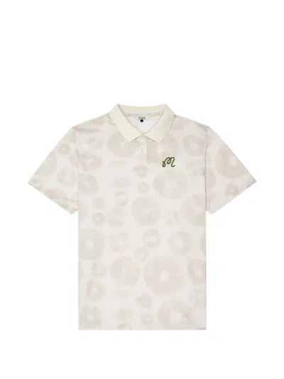 Malbon Golf Fairway Foraging Mushroom Print Polo Shirt In Neutral