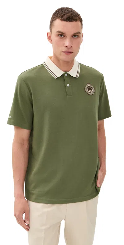 Malbon Golf Fairway Oakwood Polo Olivine In Animal Print