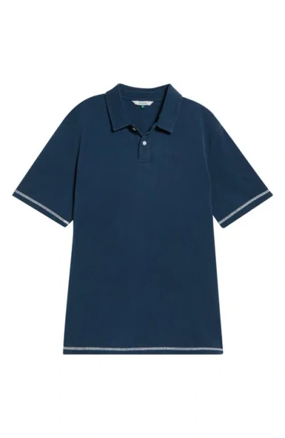 Malbon Golf Fairway Overdye Cotton Golf Polo In Blue