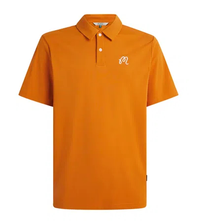 Malbon Golf Fairway Polo Shirt In Orange