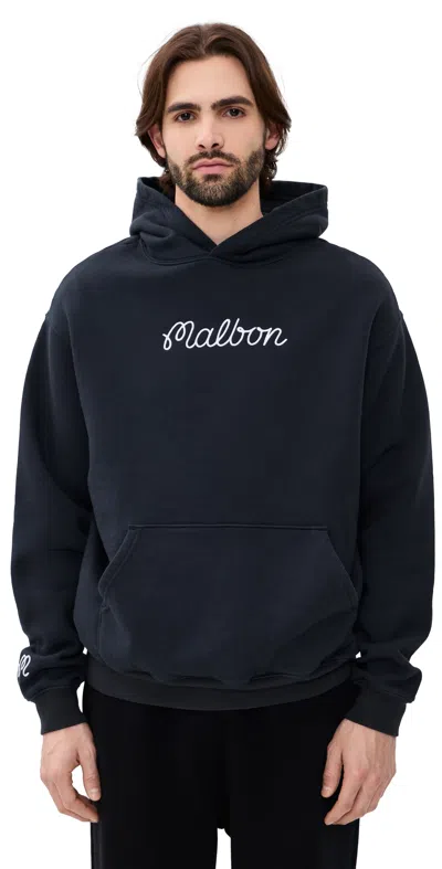 Malbon Fesque Hoodie Navy In Black