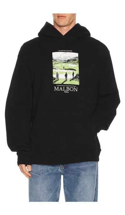 Malbon Golf Fesque Lowlands Hoodie In Black
