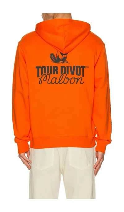 Malbon Golf Fesque Tour Divot Hoodie In Orange
