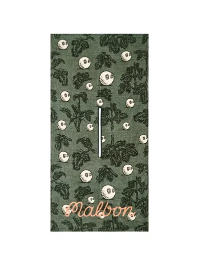 Malbon Golf Foraging Fairways Botanical Golf Towel In Brown