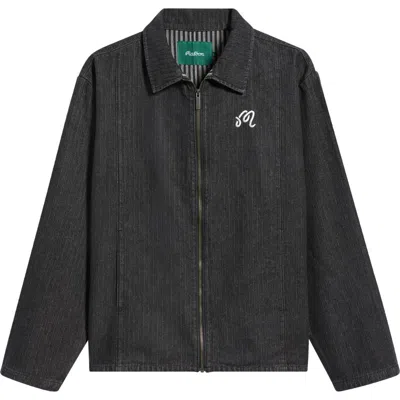 Malbon Foreman Striped Denim Jacket In Gray