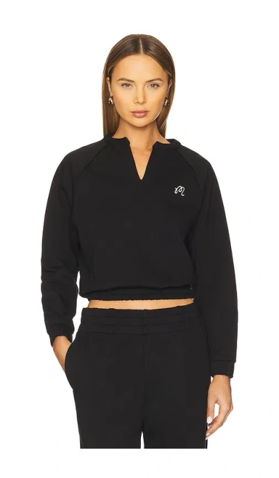 Malbon Golf Gianna Raglan Pullover Sweatshirt In Black