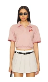 Malbon Golf Gigi Cropped Short Sleeve Polo Top
