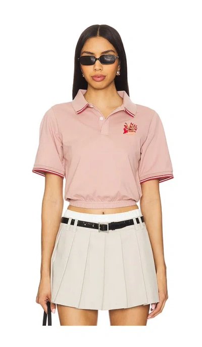 Malbon Golf Gigi Cropped Short Sleeve Polo Top