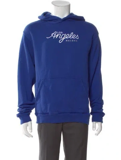 Pre-owned Malbon Golf Graphic Print Crew Neck Hoodie In Blue