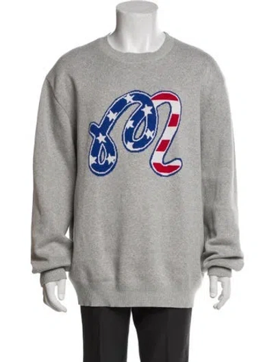 Pre-owned Malbon Golf Graphic Print Crew Neck Sweatshirt In Gray