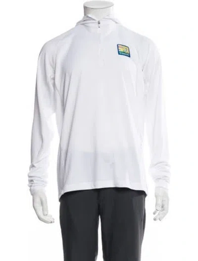 Pre-owned Malbon Golf Graphic Print Mock Neck Hoodie In Black