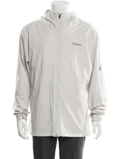 Pre-owned Malbon Graphic Print Mock Neck Hoodie In Gray