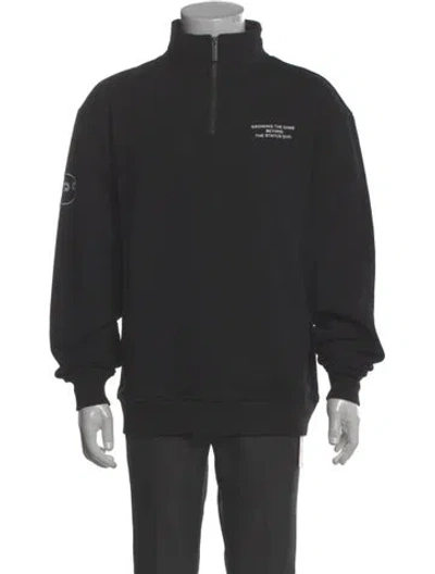 Pre-owned Malbon Golf Graphic Print Turtleneck Sweatshirt W/ Tags In Gray