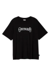 Malbon Grateful Dead Printed Cotton T-shirt In Black