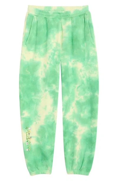 Malbon Golf Grateful Dead Clubhouse Tie-dye Cotton Joggers In Green