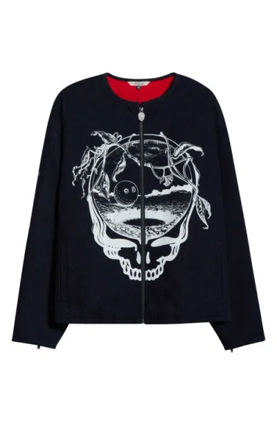 Malbon X Grateful Dead Moto Jacket In Black