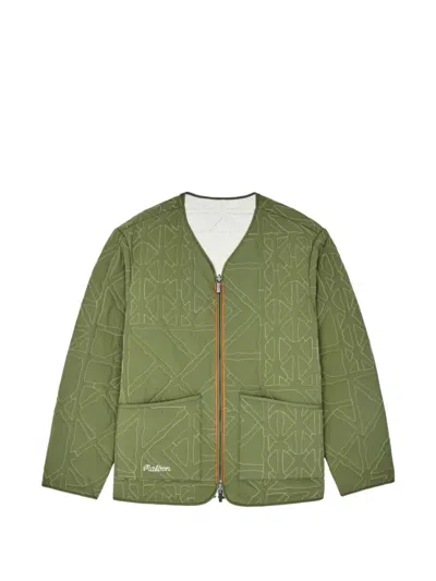 Malbon Golf Guarapo Quilted Reversible Jacket In Green