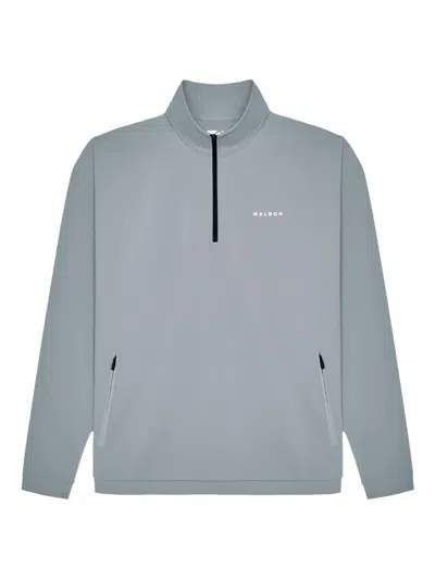 Malbon Golf Half-zip Shell Sweatshirt In Gray