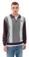 Malbon Golf Hawk & Dove Polo Sweater Light Blue In Multi