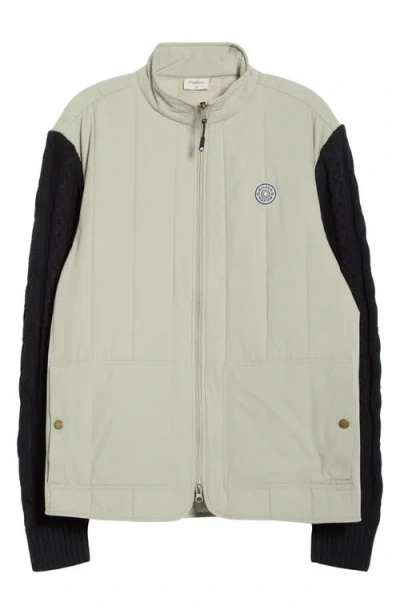 Malbon Golf Isle Hybrid Mixed Media Jacket In Neutral