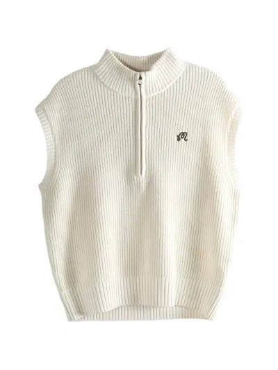 Malbon Golf Iva Zip Sleeveless Top In Neutral