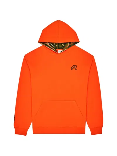 Malbon Golf Logo-embroidered Hoodie In Orange