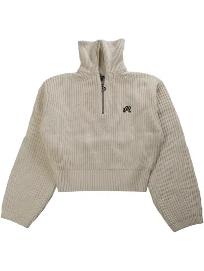 Malbon Golf Logo-embroidered Sweater In Neutrals