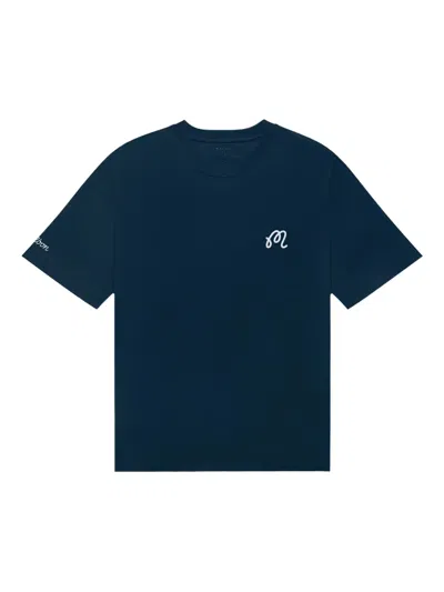 Malbon Golf Logo-embroidered T-shirt In Blue