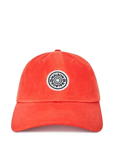 Malbon Golf Logo-patch Baseball Hat In Red