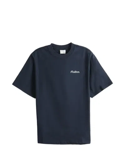 Malbon Logo-lettering Graphic-print T-shirt In Blue