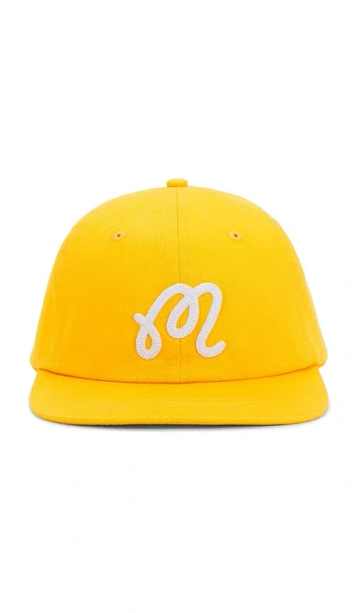 Malbon Golf M Script Chainstitch Painters Hat In Mustard