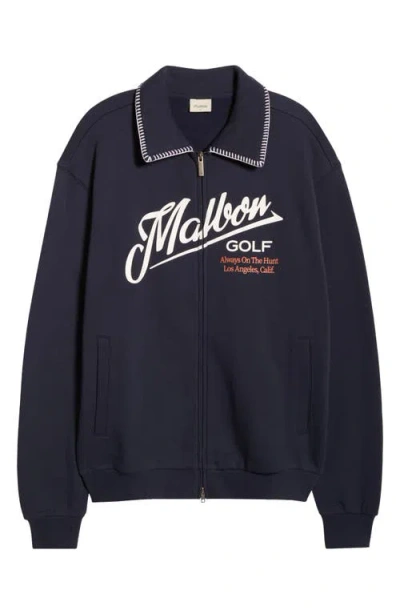 Malbon Golf Maxwell Logo Zip-up Cotton Sweatshirt In Animal Print
