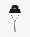 Malbon Golf Men's Futura Tag Bucket Hat In Black In Black
