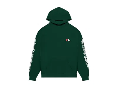 Pre-owned Malbon Golf Men's  X Futura Tag Hooded Sweatshirt In Forest In Green