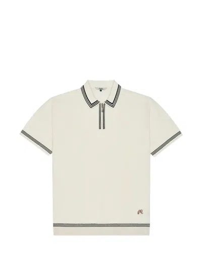 Malbon Golf Navarro Cable-knit Polo Shirt In Neutral