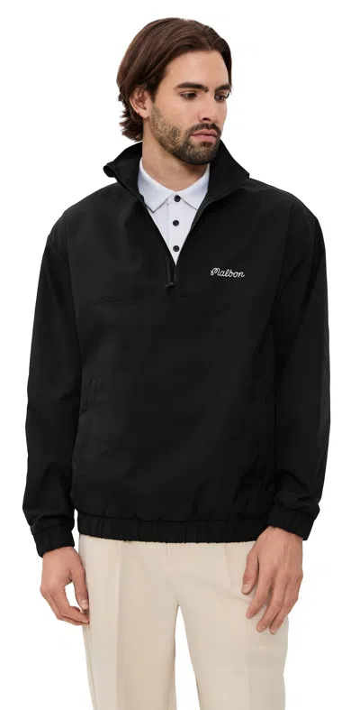 Malbon Golf Noah Quarter Zip Pullover In Black