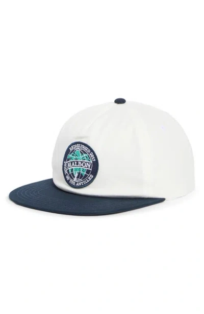 Malbon Golf Palmera Patch Snapback Baseball Cap In White
