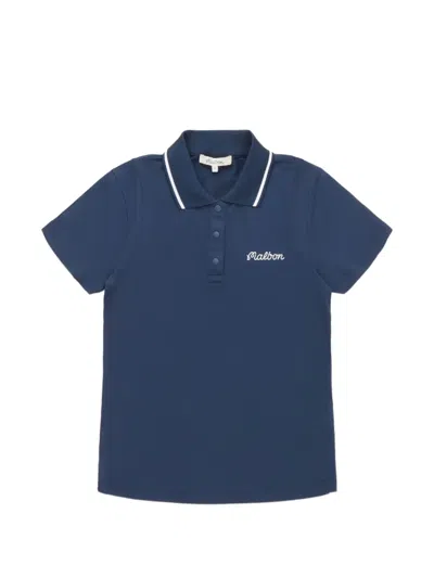 Malbon Golf Paloma Tipped Polo Shirt In Blue