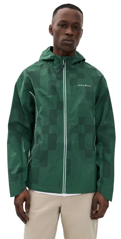 Malbon Golf Performance Full Zip Rain Jacket Eden In Green
