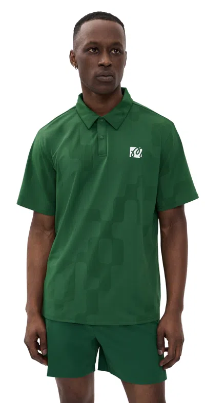Malbon Golf Performance Mesh Paneled Polo Shirt Eden In Green