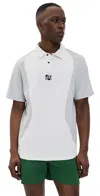 Malbon Performance Pique Polo White / Silver In Multi