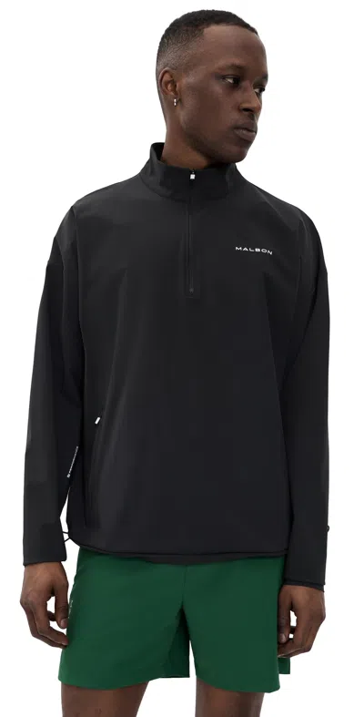 Malbon Performance Quarter Zip Shell Pullover Black