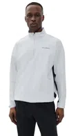 Malbon Performance Quarter Zip Shell Pullover Silver / Black In White