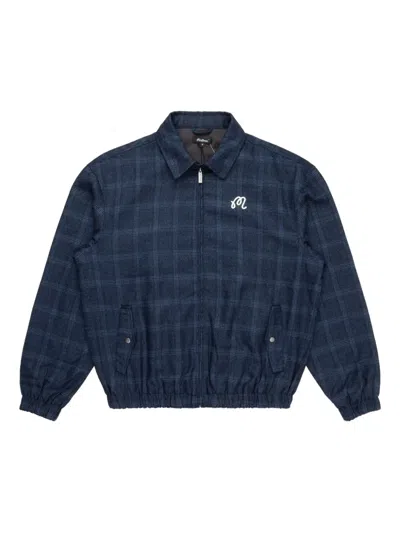 Malbon Golf Plaid Zip-up Jacket In Blue
