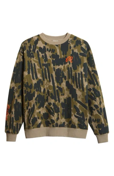 Malbon Golf Range Tour Divot Camo Cotton Sweatshirt In Multi